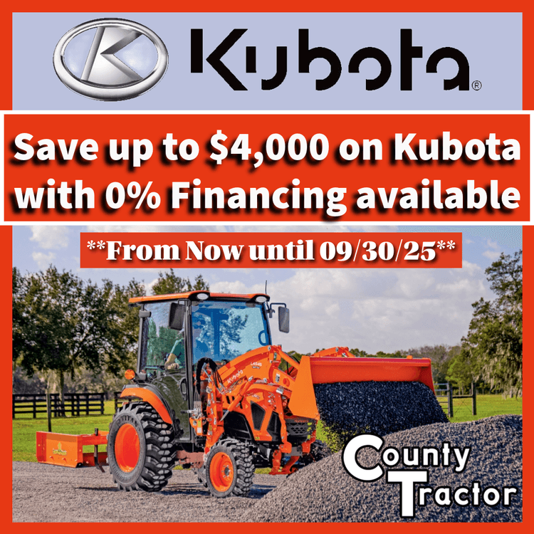 Kubota Sales from now until September 30th