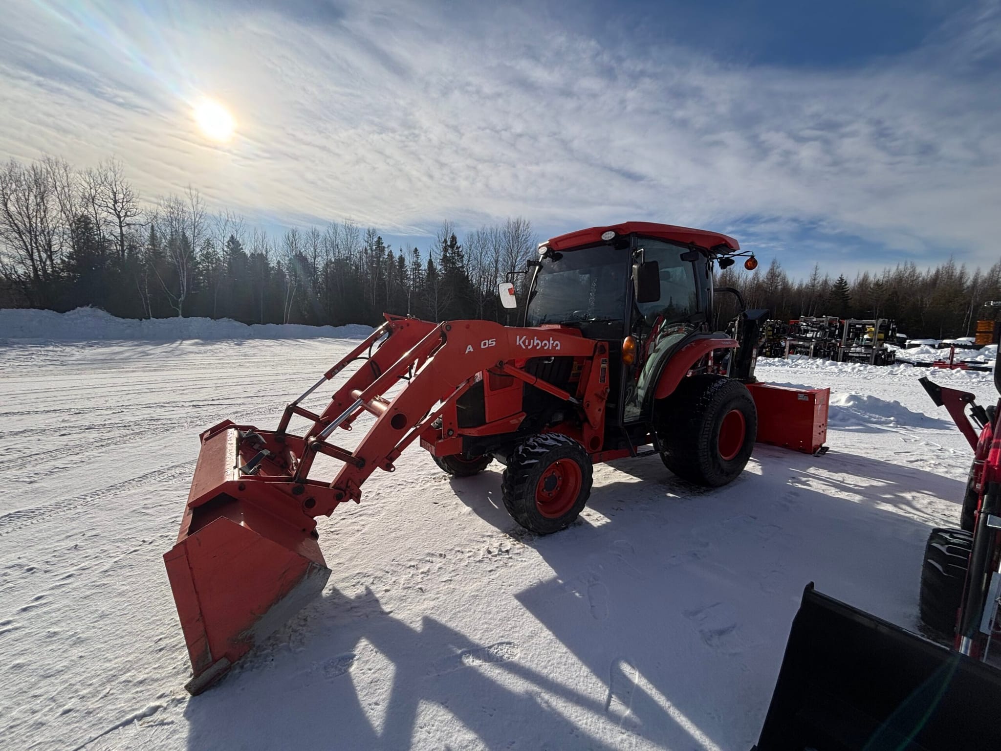 Used 2021 Kubota L3560D Grand Limited Edition Tractor W 74″ rear snow blower + Loader