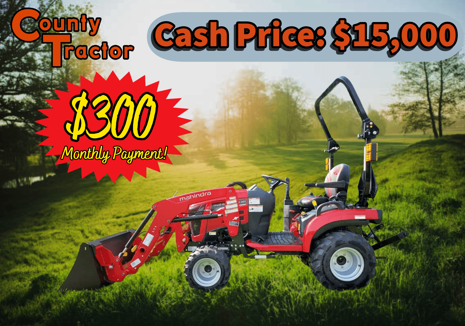 NEW Mahindra 11204FHTL W/ Turf tires + Loader